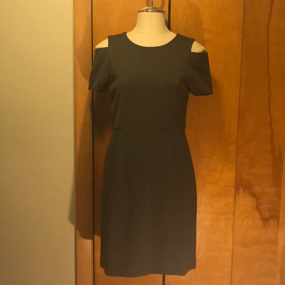Banana Republic Gray Cold Shoulder Dress 10Petite